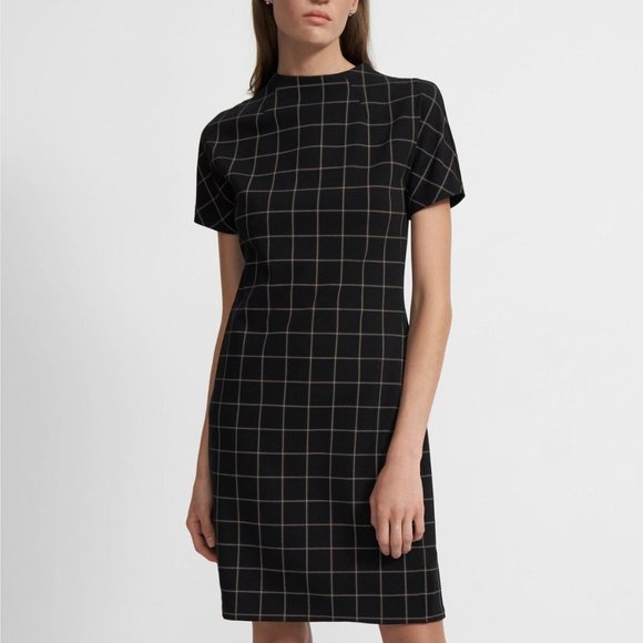 Theory Dresses & Skirts - NWT Theory Dolman Shift Dress in Windowpane Grid Ponte M